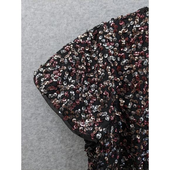 VINCE CAMUTO Womens Sz 4 Pink & Silver Sequin Dress Black Cocktail NWOT - Picture 9 of 15